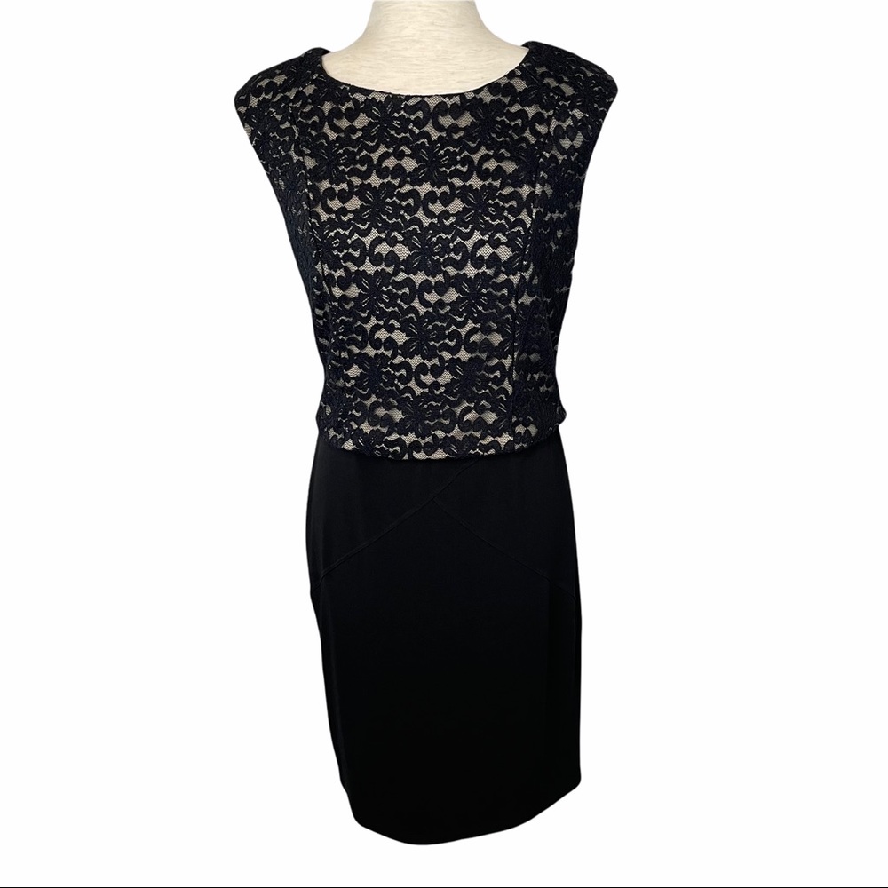 Women’s Black Enfocus Studio Stretch Cocktail Dress Size 8 Fully Lined
